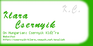 klara csernyik business card